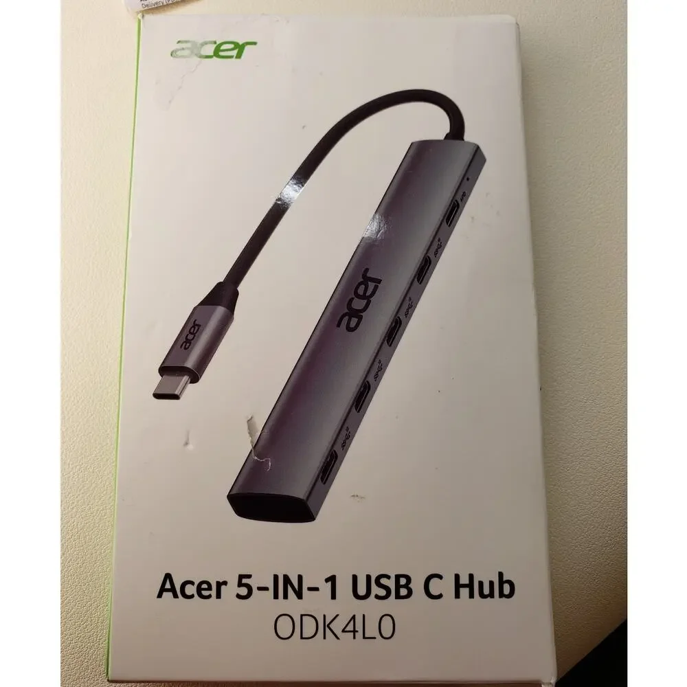 ACER 5-IN-1 USBC HUB MODEL ODK4LO for laptops Mac PC Linux. Portable Type C